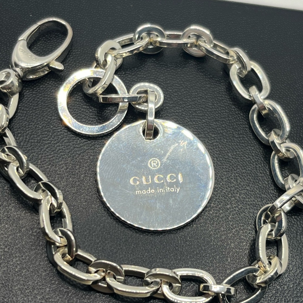 Gucci Bracelet Sterling Silver round dangle w box & pouch - Picture 5 of 16